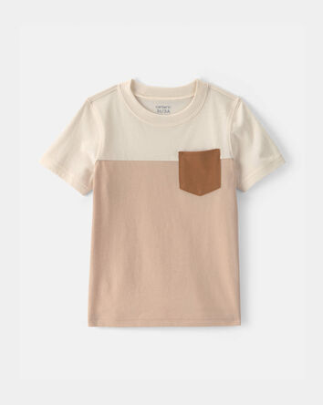 Tout-petit gar&ccedil;on - T-shirt manches courtes aux couleurs contrast&eacute;es - Beige/Ivoire, 