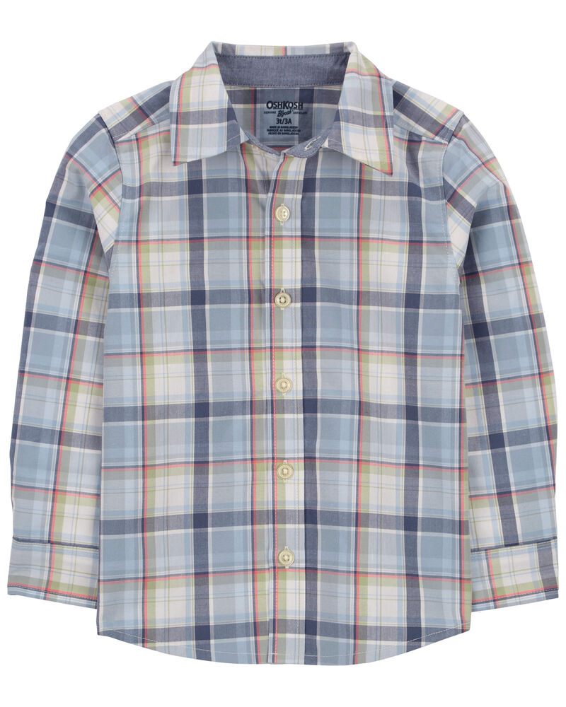 Toddler Plaid Button-Front Shirt, image 2 of 4 slides