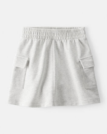 Girls French Terry Cargo Skort - Grey, 