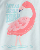 Toddler Girl Flamingo 100% Cotton Short-Sleeve Snug Fit 4-Piece pyjama Set - Pink/Blue, image 2 of 4 slides