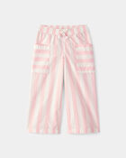 Toddler Girl Striped Pants - Pink/Ivory, image 1 of 5 slides