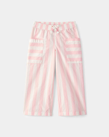 Tout-petit fille - Pantalon &agrave; rayures - Rose/Ivoire, 
