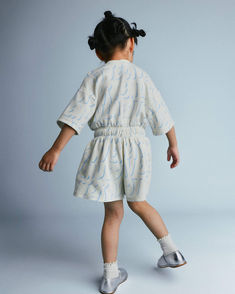 Toddler Girl Flowy Romper in Otter Avenue Print - Cream, image 5 of 6 slides