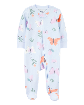 Baby Butterfly 2-Way Zipper Cotton Sleeper, 