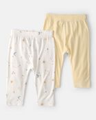 Baby 2-Pack Constellation PurelySoft Pants - White/Yellow, image 1 of 7 slides