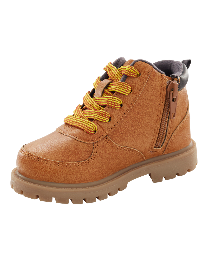 Toddler High Top Faux Leather Boots, image 5 of 6 slides