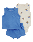Baby 3-Piece Dinosaur Little Short Set, image 1 of 5 slides