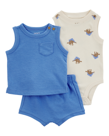 Baby 3-Piece Dinosaur Little Short Set, 