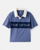 Boys Cotton Short-Sleeve Uniform Polo Shirt - Blue, image 1 of 3 slides