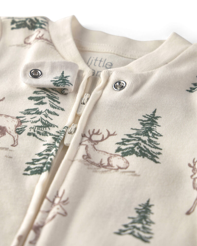 B&eacute;b&eacute; - Grenouill&egrave;re en coton biologique &agrave; motif For&ecirc;t de rennes, image 4 sur 4 diapositives