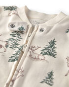 B&eacute;b&eacute; - Grenouill&egrave;re en coton biologique &agrave; motif For&ecirc;t de rennes, image 4 sur 4 diapositives