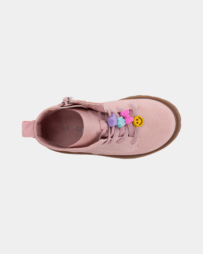 Tout-petit fille - Bottes &agrave; lacets et breloques - Rose, image 4 sur 6 diapositives