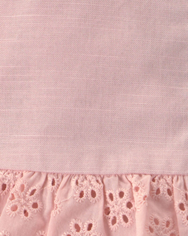 B&eacute;b&eacute; fille - Ensemble 2 pi&egrave;ces haut &agrave; motif ajour&eacute; et jupe-short - Rose, image 3 sur 3 diapositives
