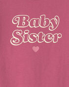 Baby Girl 'Baby Sister' Long-Sleeve Graphic Bodysuit - Pink, image 2 of 3 slides