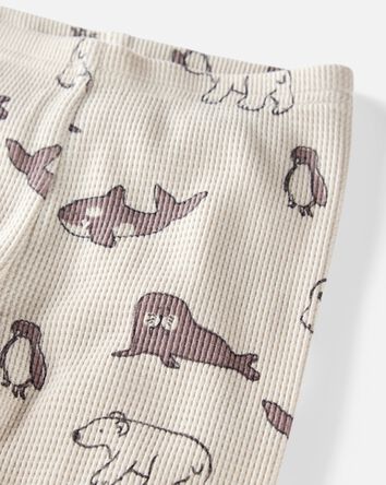 Toddler Waffle Knit Pyjamas Made with Organic Cotton in Artic Friends Print, 