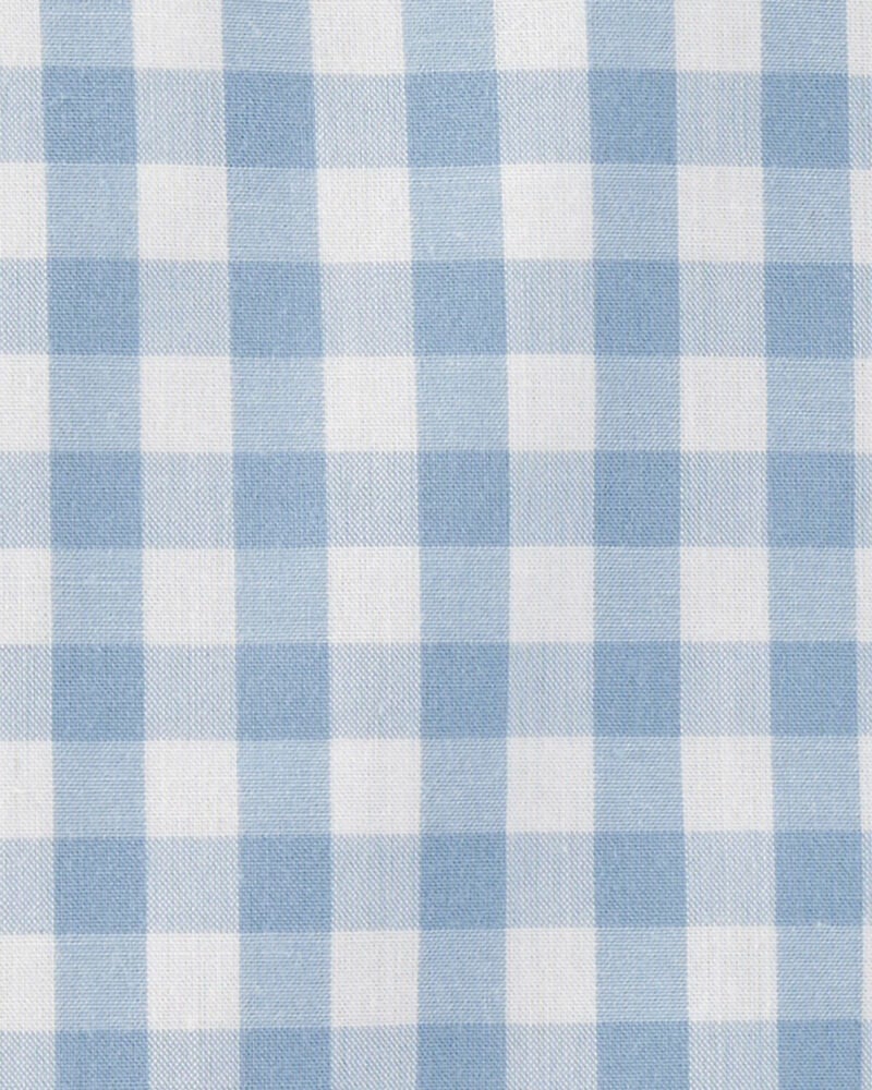 Toddler Plaid Woven Long-Sleeve Button-Down Shirt - Blue, image 2 of 3 slides