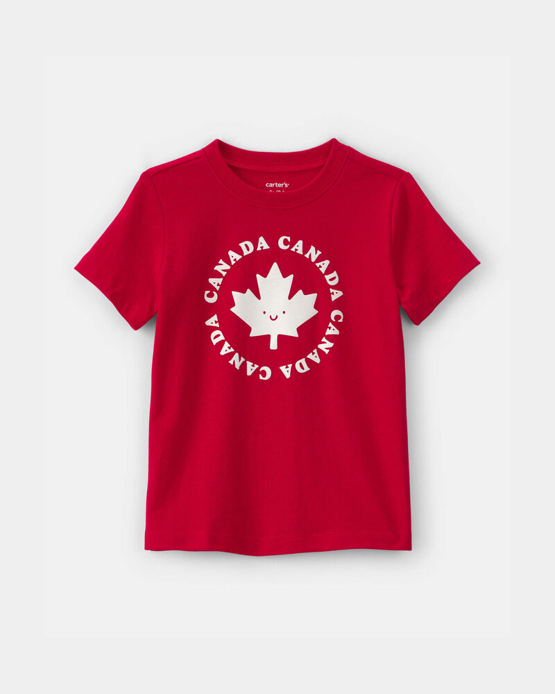 Tout-petit gar&ccedil;on - T-shirt &agrave; imprim&eacute; feuille d&rsquo;&eacute;rable pour la f&ecirc;te du Canada - Rouge, image 1 sur 2 diapositives