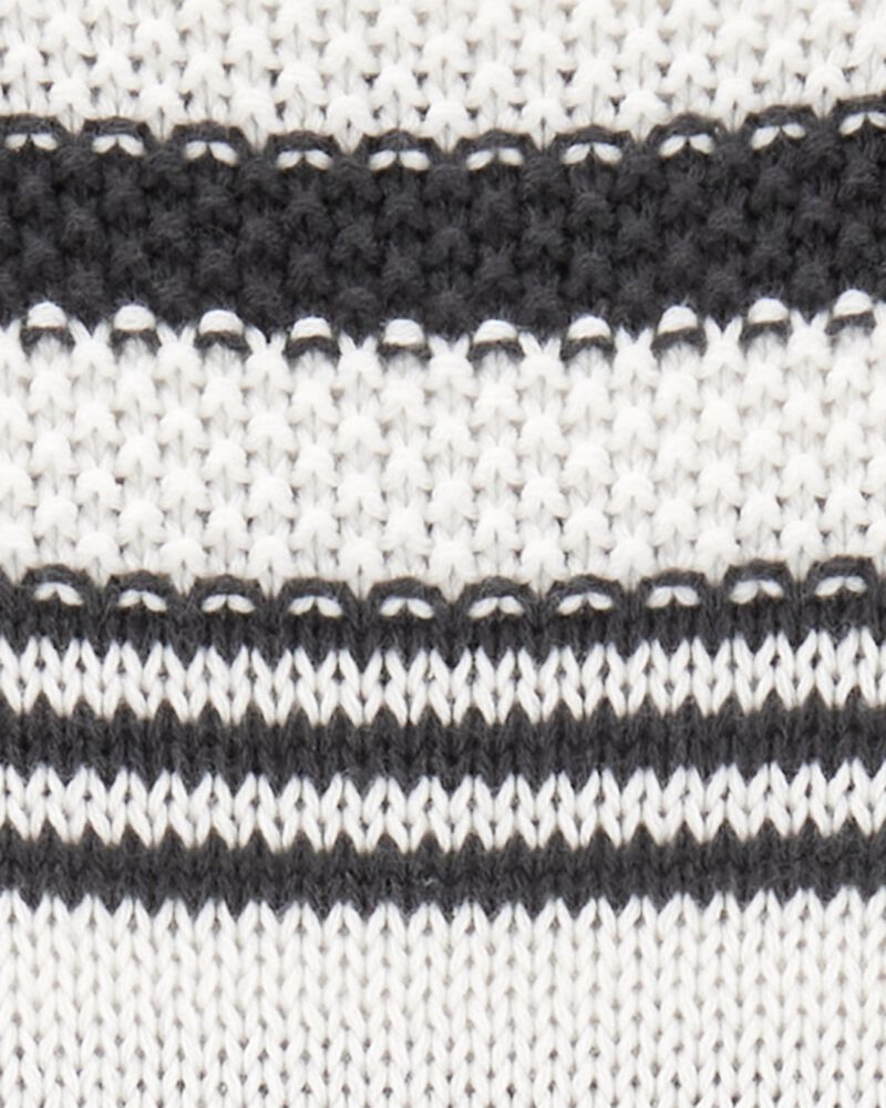Jeune Robe chandail à rayures - Blanc, image 3 sur 5 diapositives