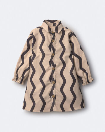 Toddler Girl Chevron Button-Down Dress - Khaki, 