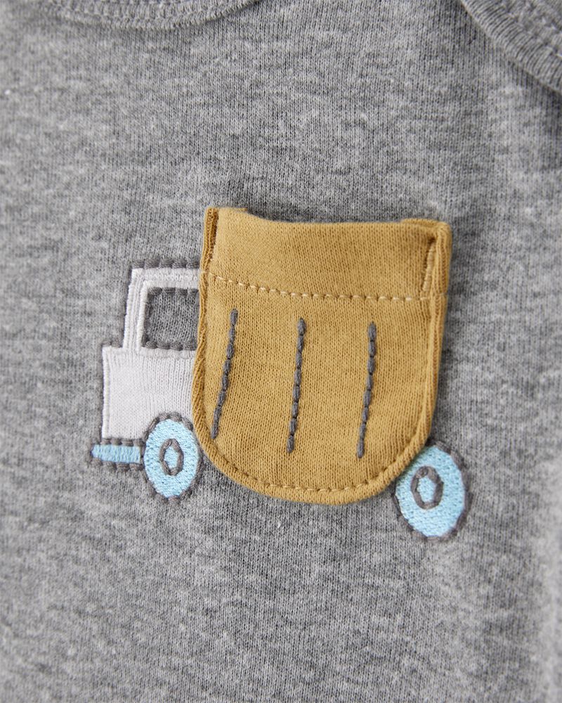 Baby Boy 5-Pack Construction Short-Sleeve Cotton Bodysuits, image 2 of 9 slides