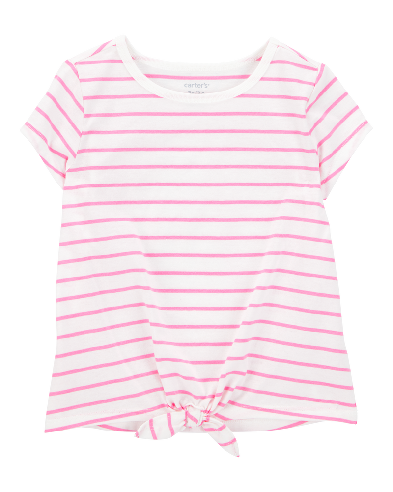 Baby Striped Short-Sleeve Tee - Pink, image 1 of 3 slides