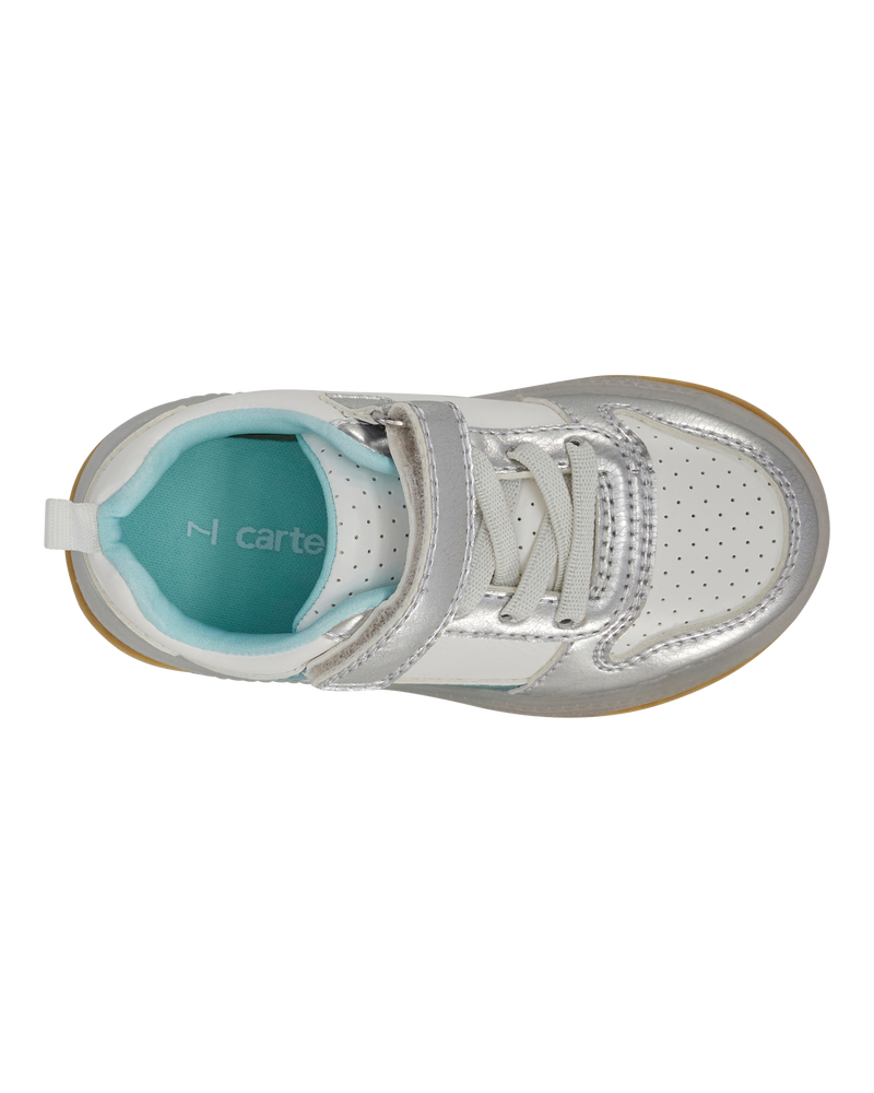 Tout-petit Espadrilles métalliques à lumières - Argent/Turquoise, image 5 sur 8 diapositives