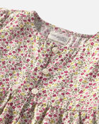 Toddler Girl Organic Cotton Dobby Dress in Floral, image 3 of 4 slides