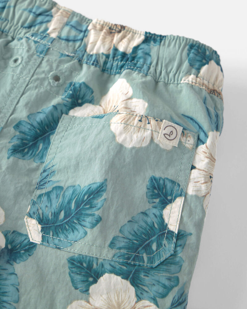 B&eacute;b&eacute; gar&ccedil;on - Short maillot de bain de mati&egrave;res recycl&eacute;es - Bleu hibiscus, image 3 sur 4 diapositives