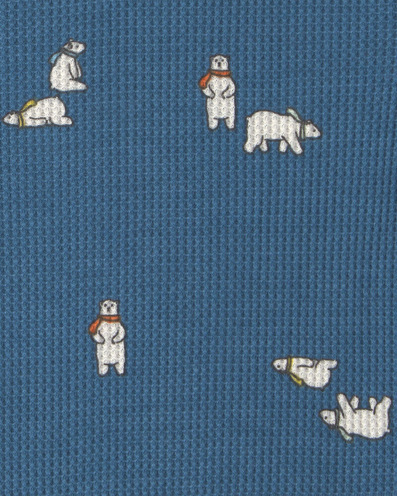 Baby Boy 3-Piece Bear Teddy Fleece Long-Sleeve Layering Set - Blue/Cream, image 3 of 5 slides