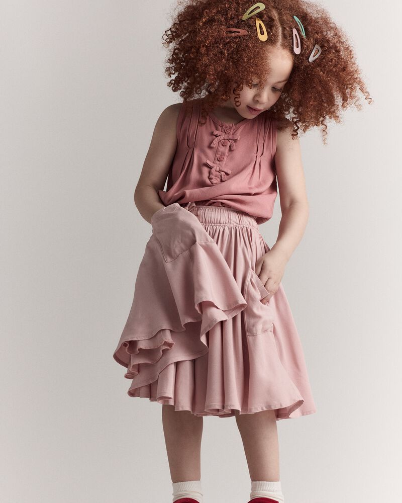 Toddler Girl Avenue Twirl™ Midi Skirt with Otter Pockets - Light Pink, image 3 of 6 slides