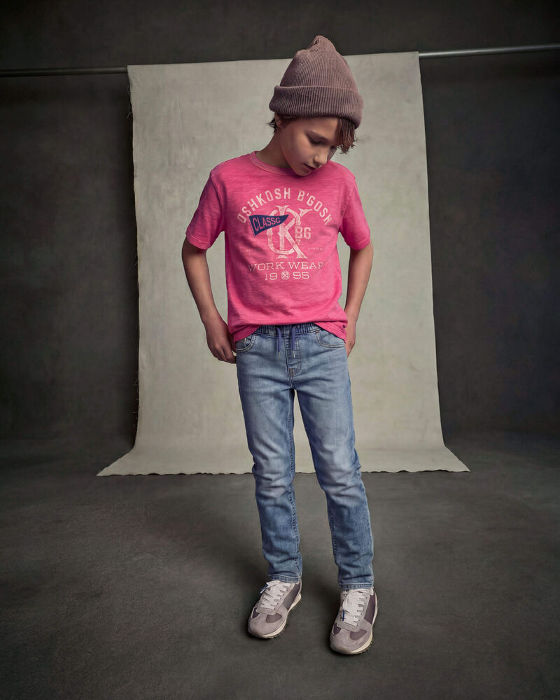 Boys Denim Straight Jeans - Medium Wash, image 4 of 5 slides