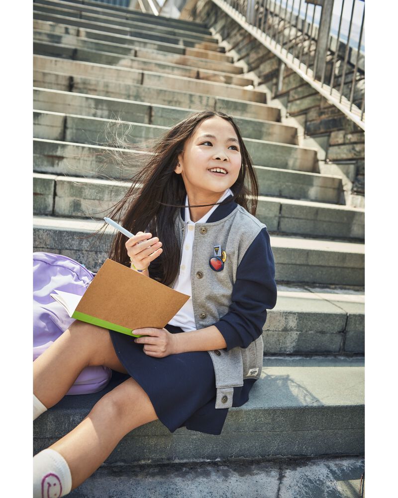 Navy Ponte Knit Uniform Skort