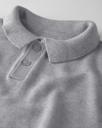 Boys Organic Cotton Sweater Knit Polo, 