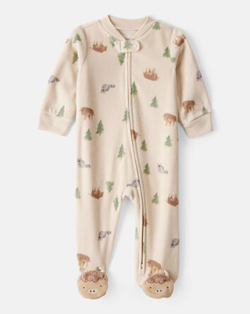 B&eacute;b&eacute; gar&ccedil;on - Pyjama &agrave; manches longues de coupe ample avec imprim&eacute; de buffle - Brun, 