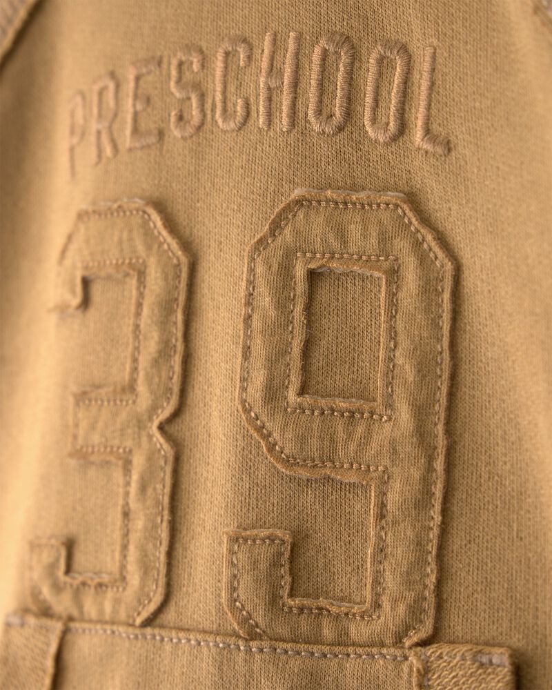 B&eacute;b&eacute; gar&ccedil;on - Tout-petit gar&ccedil;on - Sweat &agrave; capuche style varsity en French Terry - Brun, image 2 sur 3 diapositives