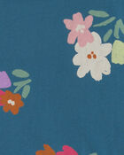 Girls Floral Short-Sleeve Dress - Navy Blue, image 3 of 4 slides
