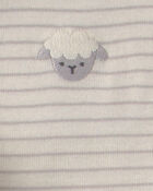 Baby 3-Piece Sheep Terry Short-Sleeve Layering Set - Ivory, image 4 of 6 slides