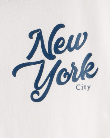 Filles - T-shirt &agrave; imprim&eacute; &agrave; manches longues New York - Blanc, 