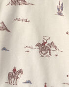 Tout-petit - Ensemble 2 pi&egrave;ces haut et pantalon en jersey bouclette de coton biologique &agrave; motif Rod&eacute;o western, image 3 sur 4 diapositives