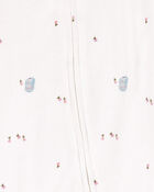 Bébé fille - Grenouillère en coton à fermeture à glissière à 2 sens à motif de hibou, image 2 sur 3 diapositives