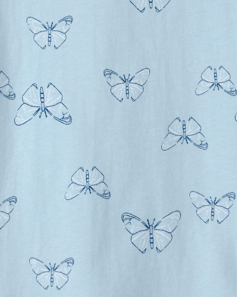 Filles - Haut &agrave; motif de papillons - Bleu, image 2 sur 2 diapositives