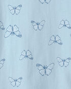 Filles - Haut &agrave; motif de papillons - Bleu, image 2 sur 2 diapositives
