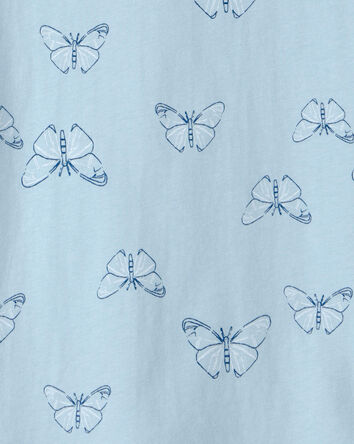 Filles - Haut &agrave; motif de papillons - Bleu, 