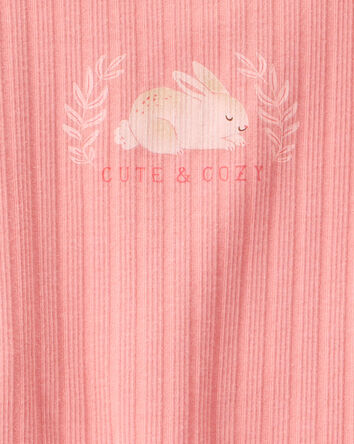 Toddler Girl 2-Piece Bunny Drop Needle Ribbed Pyjamas, 