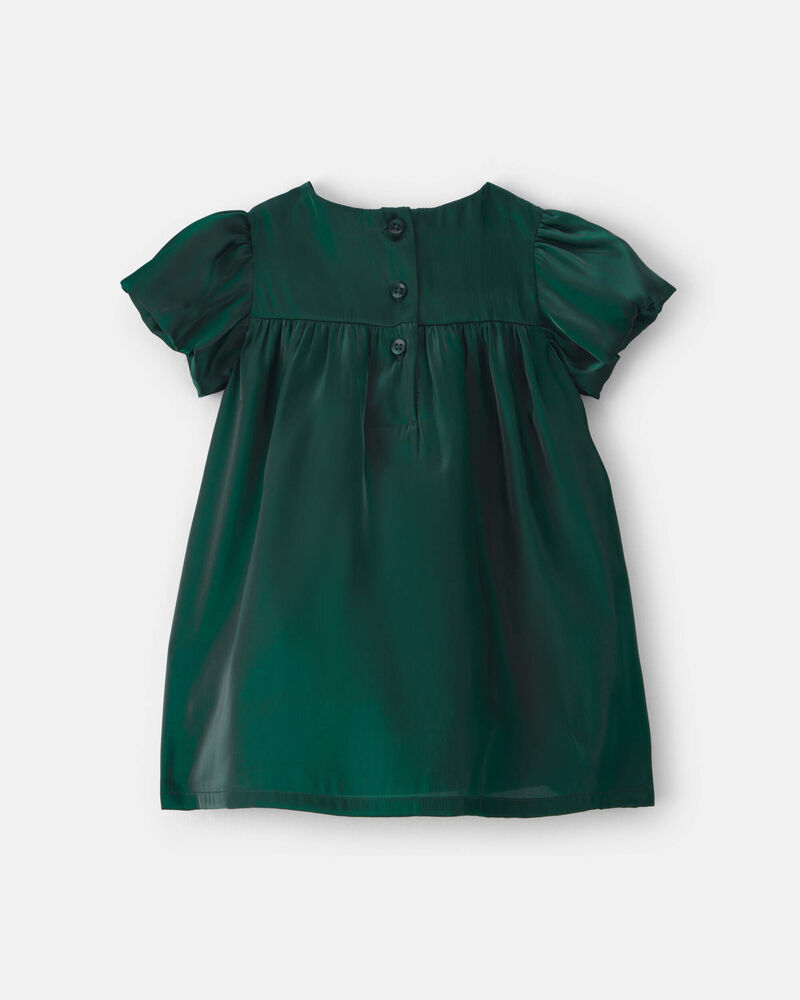 B&eacute;b&eacute; fille - Robe manches courtes en popeline &ndash; Vert, image 2 sur 4 diapositives