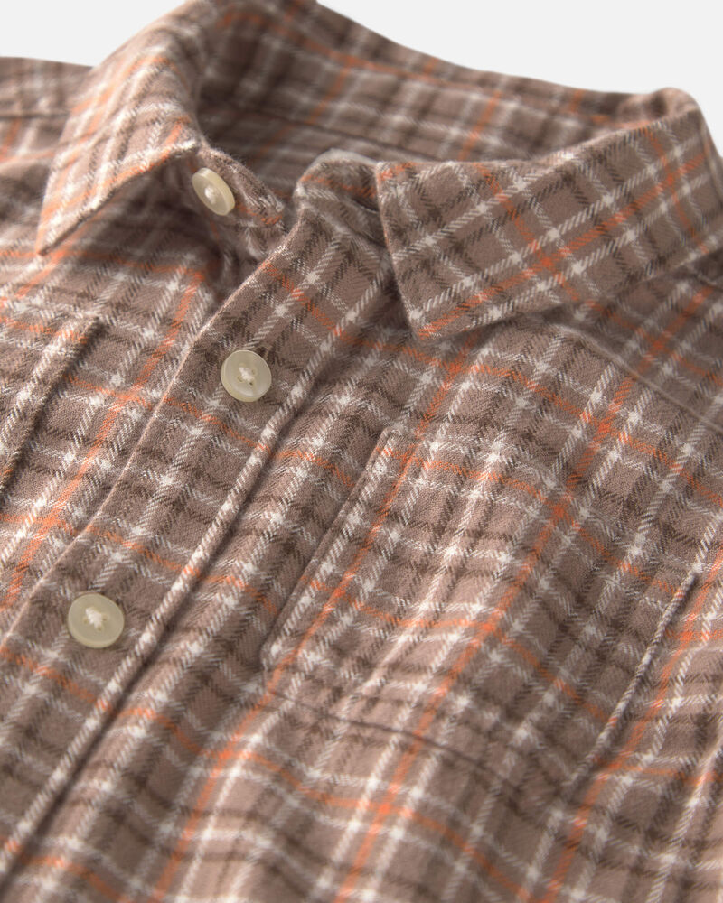 Gar&ccedil;ons - Chemise boutonn&eacute;e en flanelle de coton biologique, image 2 sur 3 diapositives