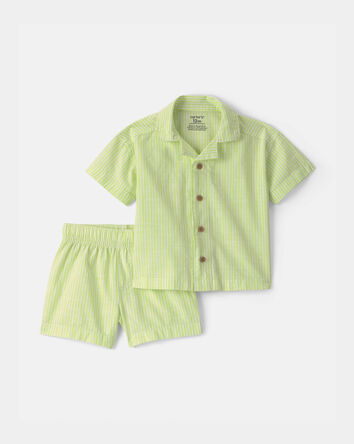 Baby Boy 2-Piece Top & Short Set - Green, 