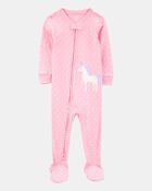 Baby Girl Unicorn Snug Fit Cotton Footie 1-Piece Pyjamas - Pink, image 1 of 4 slides