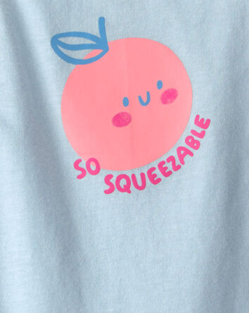 B&eacute;b&eacute; fille - Cache-couche sans manches &agrave; imprim&eacute; &laquo;So Squeezable&raquo; - Bleu, 