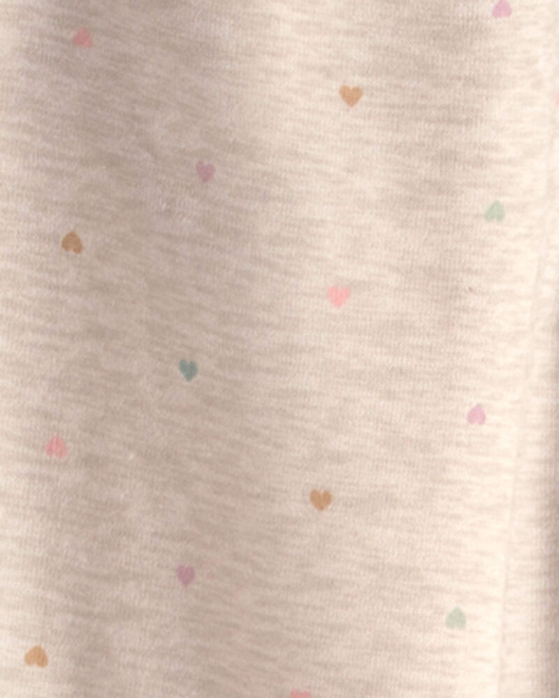 Filles - Pantalon de jogging en tricot &agrave; cordon de serrage et motif de c&oelig;urs - Cr&egrave;me, image 3 sur 3 diapositives